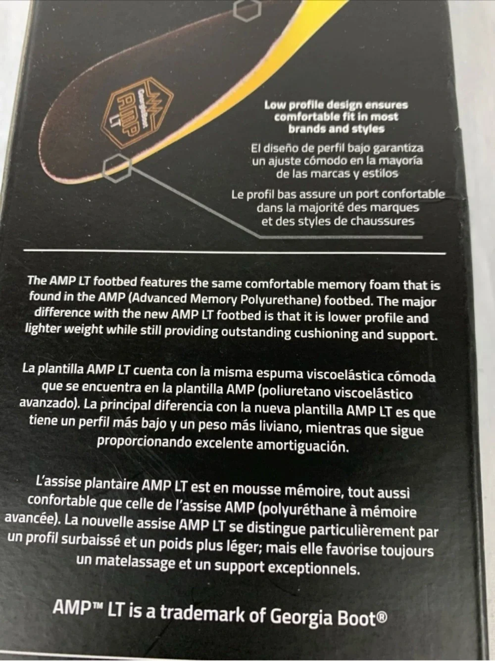 Georgia Boot AMP LT Memory Foam Max Comfort Insoles Men's Size Medium 7-8.5
